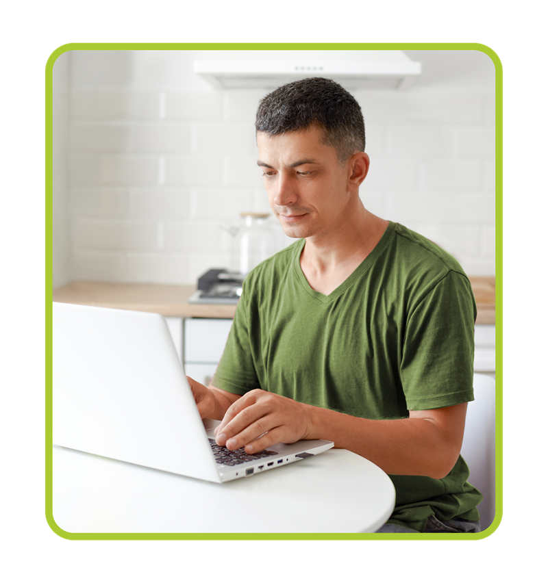 Man looking at laptop computer