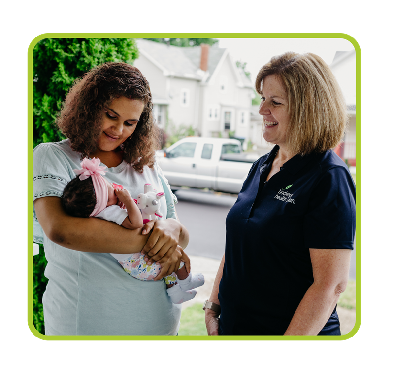 Mom with baby and Buckeye Care Manager