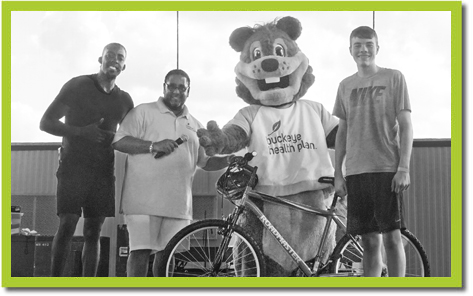 Buckeye awards fitness challenge winner new bike.